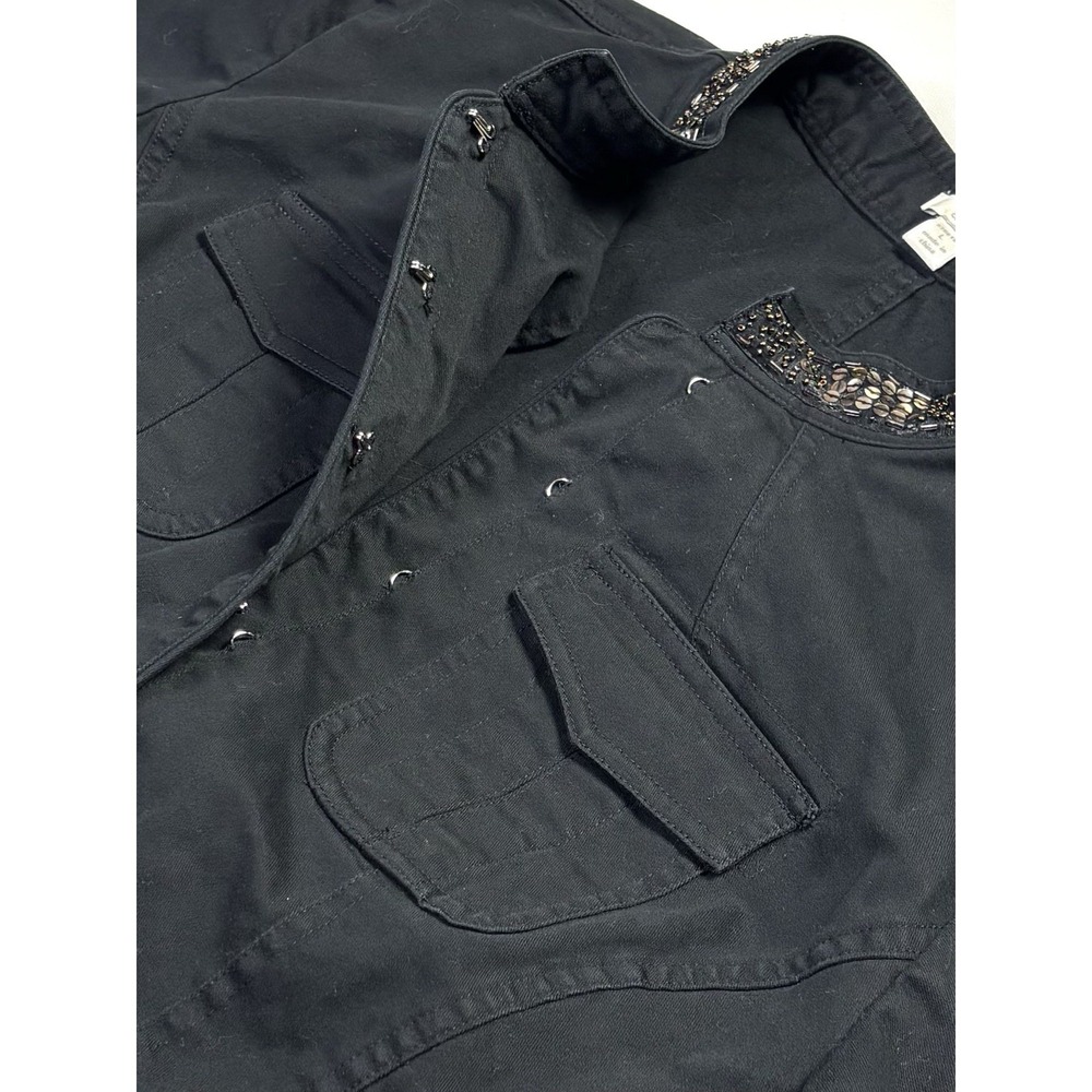 APT.9 Jacket Women's Large Stretch Black Gold Beaded & Sequined Blazer - Picture 4 of 12